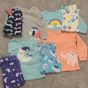 Bundle of 4 Carter's fleece pajamas set 4T